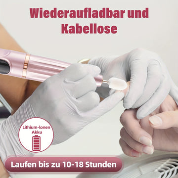 Kit de Taladro para Uñas Recargable sin varillas - Lima Eléctrica Profesional sin Cable con Velocidades Ajustables, Bajo Ruido y Vibración, Base de Carga Inalámbrica y Batería de Larga Duración para Manicura en Gel y Acrylic