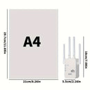 Amplificador de Señal WiFi OURLIFE con 4 Antenas, Amplificador sin varillas 2.4GHz para Hogar, Oficina y Cafetería - Elimina Zonas Muertas, Compatible con Smartphones, Tabletas y TVs Inteligentes - Enchufe US (110-130V), Mejora la Cobertura del Internet