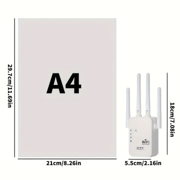 Amplificador de Señal WiFi OURLIFE con 4 Antenas, Amplificador sin varillas 2.4GHz para Hogar, Oficina y Cafetería - Elimina Zonas Muertas, Compatible con Smartphones, Tabletas y TVs Inteligentes - Enchufe US (110-130V), Mejora la Cobertura del Internet