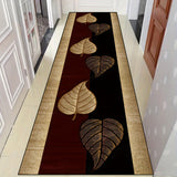 1 pieza de alfombra de área con diseño de hoja de arce elegante - Alfombra de terciopelo de diamante dorado de alta calidad, antideslizante, lavable en máquina, alfombra rectangular para pasillos de hogar y hoteles, decoración de cocina, alfombra de entr