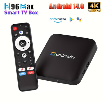 TV Box Inteligente H96 MAX Jingchen S905L3 Quad Core CPU Android 14.0, 2GB/16GB RAM, Salida 4K HD, WiFi Dual Band 2.4G/5G, BT4.0+LAN, Asistente de Voz Google, 2 Puertos USB 2.0