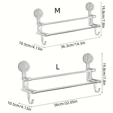 1pc, Toallero de pared doble con ganchos para toallas, toallas de baño, bufandas, pantuflas, decoración de hoteles, decoración de habitaciones, accesorios de baño
