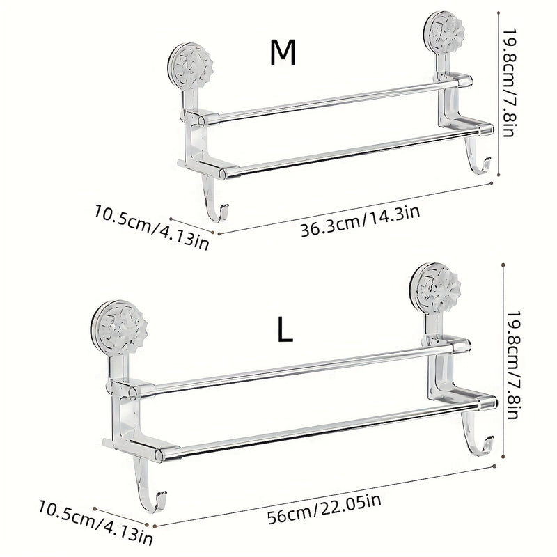 1pc, Toallero de pared doble con ganchos para toallas, toallas de baño, bufandas, pantuflas, decoración de hoteles, decoración de habitaciones, accesorios de baño