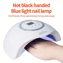 Secador de Uñas LED 48W para Gel - 24 Luces con Sensor Automático, 3 Ajustes de Temporizador y Pantalla LCD, Alimentación USB, Lámpara Profesional Blanca para Manos y Pies, Equipo de Pedicura