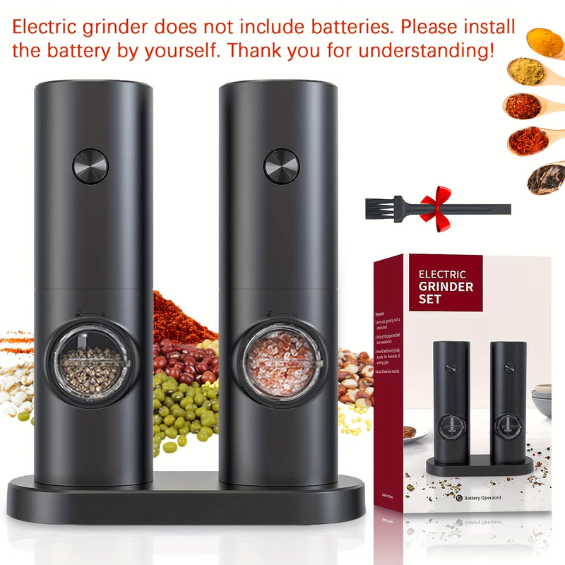 Opción de 1pc/2pcs, Juego de Molinillos Eléctricos para Sal y Pimienta con Luz LED, Grano Ajustable, Gran Capacidad, Ideal para Cocina en Casa o BBQ, Regalo de Boda