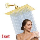 1 juego de cabeza de ducha de lluvia elegante y lujosa con brazo de extensión, cabeza de ducha de alta presión de acero inoxidable de calidad, experiencia de ducha relajante incluso con flujo y presión de agua bajos, combinación dorada de lujo (cabeza de