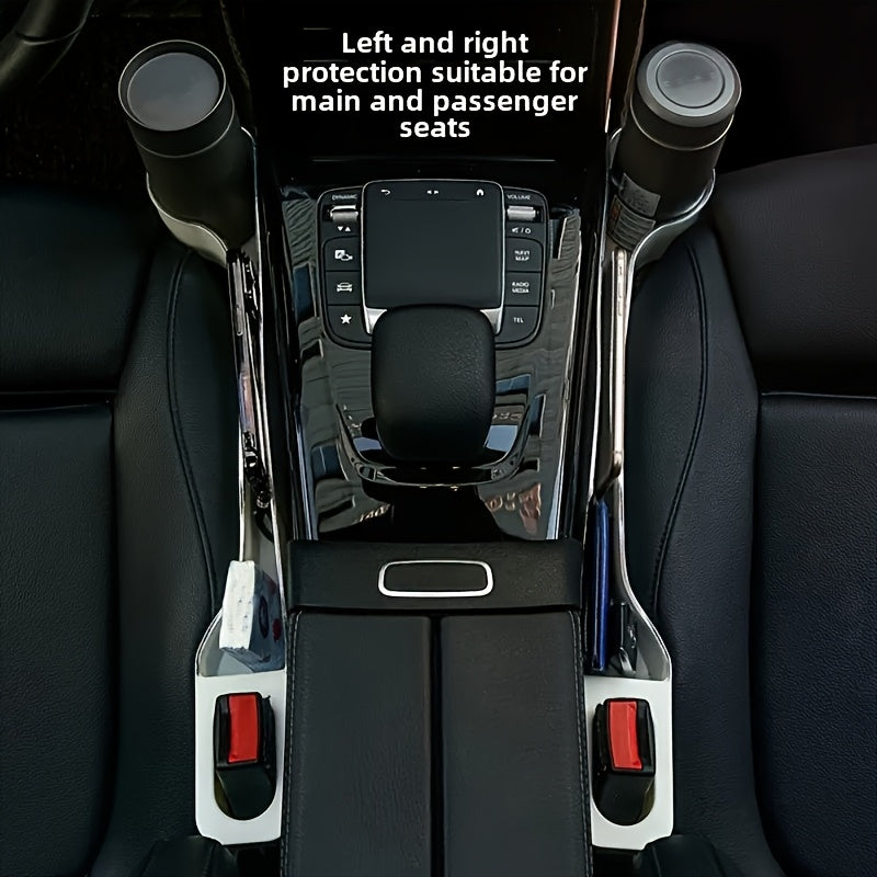 SEG Direct 2 Piezas Organizador de Espacio para Asientos de Auto con Portavasos y Diseño de Almacenamiento, Compartimento Lateral del Reposabrazo para un Interior Limpio y Ordenado, Accesorio Multifuncional para Coche