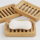 Jabonera de Bambú de Alta Calidad con Bandeja de Drenaje Automático - Soporte de Jabón de Madera Rectangular para Ducha, Baño y Cocina - Color Natural