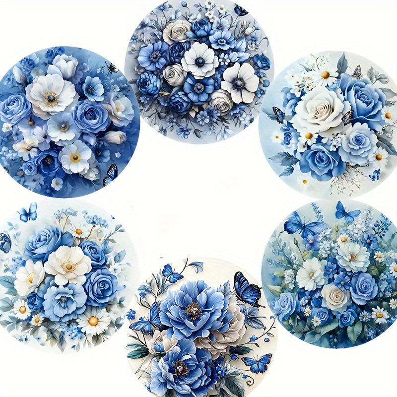 8 Piezas de Posavasos de Madera con Tema Floral, Resistentes al Calor, Decorativos para Café y Té, Ideales para Hogar o Restaurante, Regalo Perfecto para Padres y Amigos