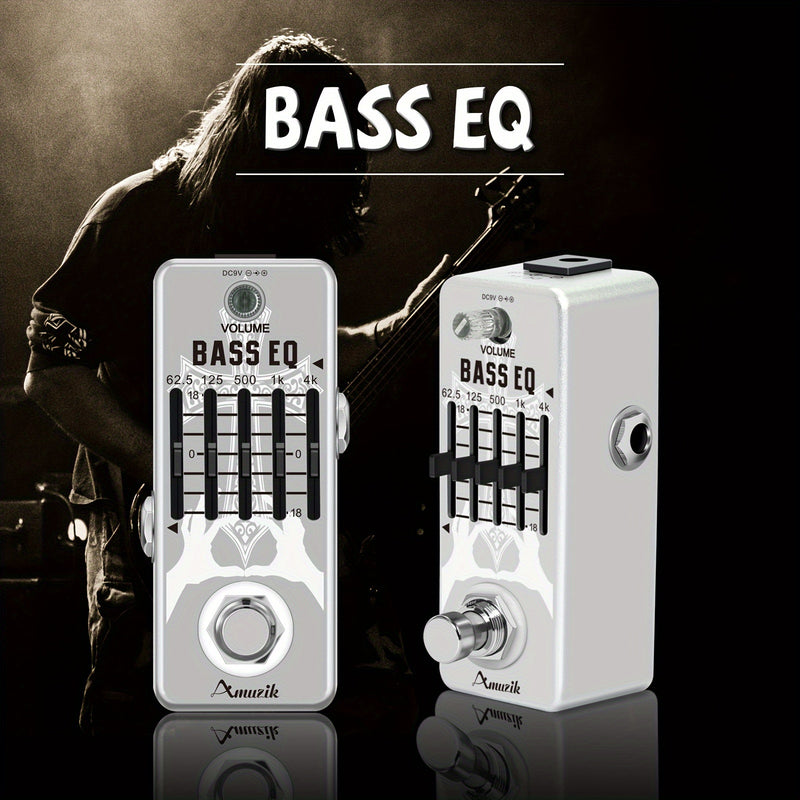 Amuzik Pedal de EQ para Bajo - Ecualizador Gráfico Profesional de 5 Bandas con True Bypass, ±18dB por Banda, Controles de Frecuencia (62.5Hz/125Hz/500Hz/1kHz/4kHz), Construcción Robusta para Guitarra Eléctrica, Compatible con Pedalboards - Para Principia