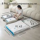 9 paquetes de bolsas de almacenamiento al vacío con bomba de aire manual, 2 XL + 3 grandes + 3 medianas, bolsas selladas que ahorran espacio, compresión hermética para ropa, almohadas, mantas, ropa de cama, plástico, no requiere energía, multiusos, forma