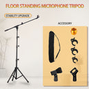 Soporte de micrófono metálico ajustable de alta resistencia - 2 clips de micrófono, adaptador de 3/8" a 5/8", bolsa de transporte incluida para escenario de karaoke, estudio en casa y uso profesional de grabación, soporte de micrófono para cantar, diseño