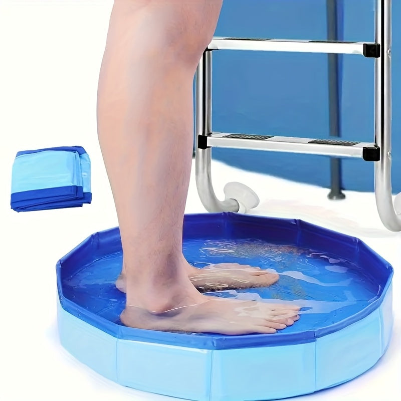 Baño de pies plegable y portátil - Diseño desmontable y ahorrador de espacio para uso doméstico, tamaño compacto de 10 cm, instalación fácil. Baño de pies azul para masajes, baño de barro, spa de manos, spa de pies.