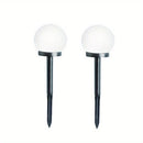 2 piezas de luces solares de bola, lámpara de suelo para exteriores, luces de bombilla redonda blanca, luces de tierra, luces de césped, luces de jardín al aire libre para paisajes
