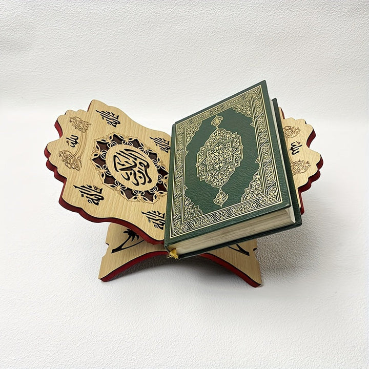 Elegante Estantería de Madera - Plegable, Exhibición Multiusos para Libros Clásicos y Textos Religiosos - Perfecta para Decoración de Hogar y Oficina, Ideal para Eid Al-Fitr, Celebraciones del Año Nuevo Islámico