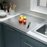 Tablero de corte de acero inoxidable 301 duradero con asa - Adecuado para lavavajillas, tablero de charcutería reversible para cocina, exteriores, camping | Regalo ideal para decoración del hogar, Día de la Madre, Día del Padre, Acción de Gracias, Navidad