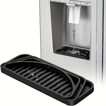 Alfombrilla de dispensador de agua de silicona - Ajuste a medida, bandeja de goteo de refrigerador antideslizante para refrigeración limpia y precisa