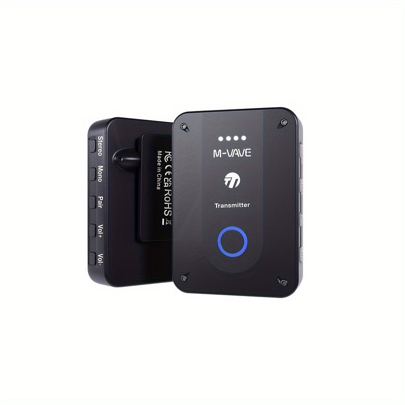 Sistema de micrófono inalámbrico WP-9 de 2,4 GHz con monitor de auriculares, transmisor y receptor recargable por USB-C, funcionalidad de estéreo/mono/silencio, conectividad universal, alimentado por batería de litio