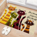 Tapete de suelo impreso con dibujos animados de cuatro gatos pequeños, super lindo, tapete de suelo de gato de dibujos animados cálido, adecuado para decorar salas de estar y