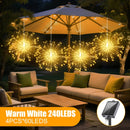 Pack de 4 Luces Solares Colgantes con 8 Modos Parpadeantes - Luces de Hadas a Energía Solar, Encendido/Apagado Automático, IP65 Alta Calidad para Jardín, Patio, Fiestas, Día de la Independencia, Chimenea - Decoración sin Cableado, Diseño Estelar, Ilumina