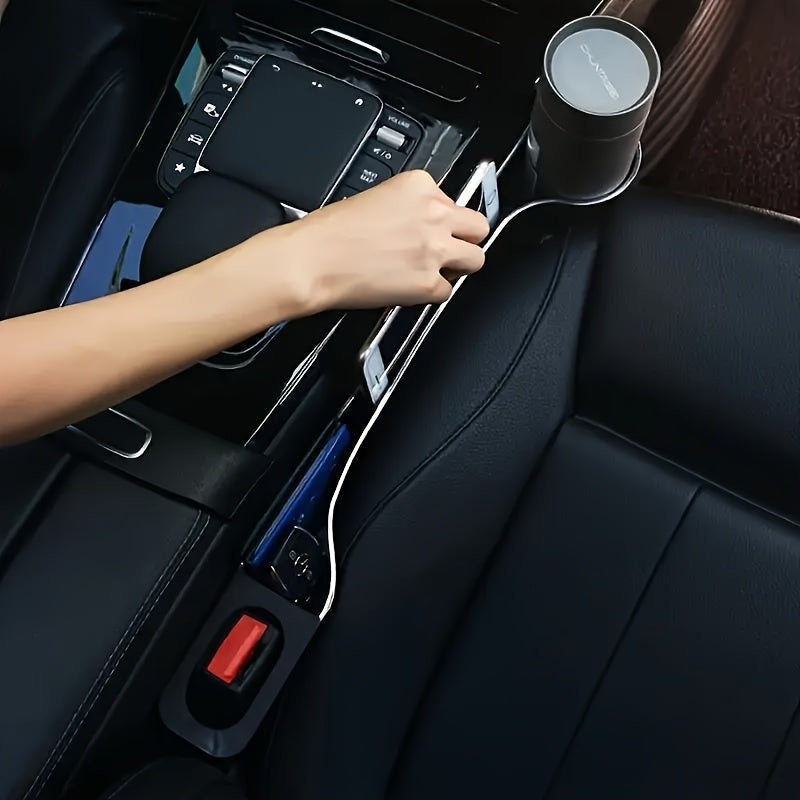 2 Piezas de Organizador Multifuncional para Auto con Portavasos - Solución de Almacenamiento en Plástico Duradero para Asientos Delanteros y Traseros, Ideal para Mantener el Interior del Coche Limpio y Ordenado | Diseño Elegante | Soporte Resistente