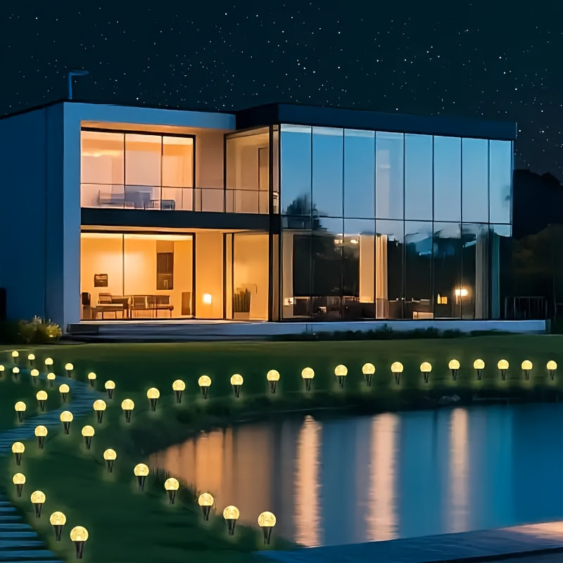 20/40pcs Luces Solares para Jardín, Luces de Césped con 8 Modos de Iluminación, Ahorro Energético y Apagado Automático Diurno – Ideales para Verano, Entradas, Bodas, Fiestas, Camping, Navidad, Acción de Gracias y Decoraciones Cristalinas