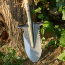 Pala de doble propósito de alta resistencia con hoja de cuchillo integrada - Borde serrado afilado adecuado para tala, perforación profunda, camping, jardinería - Hoja de corte de precisión, ideal para supervivencia al aire libre, leña y paisajismo, dise