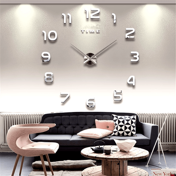 1 Unidad, Reloj Moderno De Pared Grande, Relojes De Cuarzo 3D DIY, Pegatinas De Espejo Acrílico De Moda, Decoración Del Hogar De La Sala De Estar
