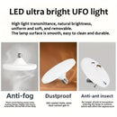 Lámpara de techo LED UFO - Estilo industrial moderno con sensor de encendido/apagado automático, base E26/E27, acabado metálico pulido y sombra de plástico duradera para almacén, oficina, sala de estar, iluminación de techos para hogar, oficina, iluminac