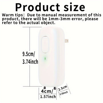 1 purificador de aire mini enchufable con tecnología de iones negativos, material ABS, enchufe 110V-130V, eliminación eficiente de humo para hogar, dormitorio, clóset - Regalo ideal para Navidad, fiestas, purificadores de aire para el hogar
