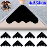 4/18/36piezas Cinta de alfombra reutilizable Antideslizante Anticurvado Lavable Alfombra de suelo Fija Pegatina Alfombra de piso Cinta de suministros para el hogar