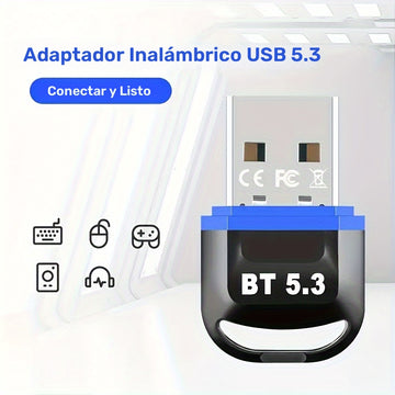 Adaptador de red USB BT5.3, receptor de ultra larga distancia con llave USB, distancia máxima de 20 m/787 pies (distancia abierta), adecuado para ordenadores/auriculares/teclados/ratones/altavoces y otros dispositivos, solo compatible con Windows 11/10/8