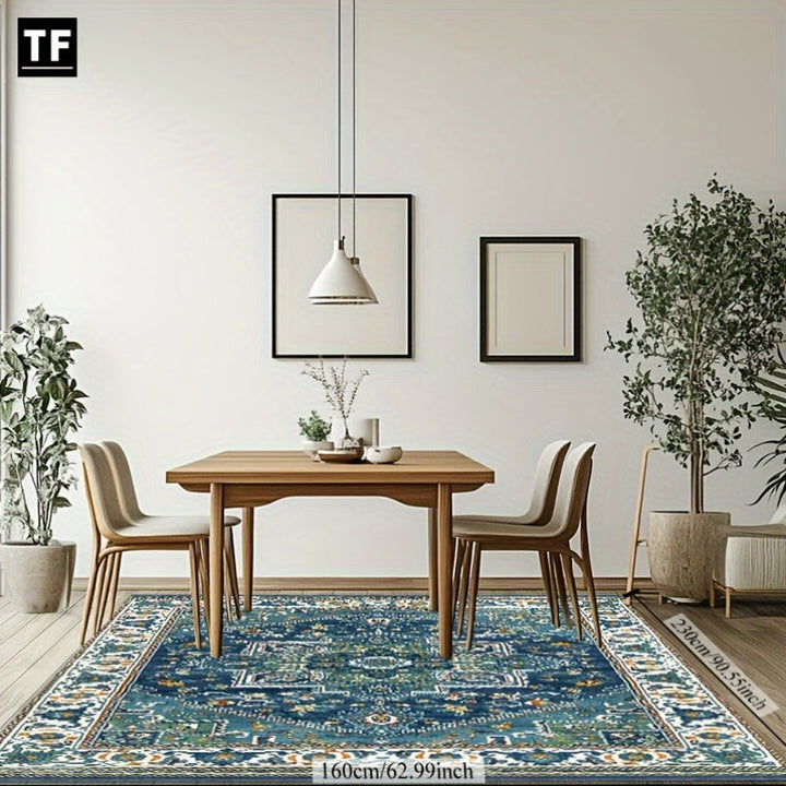 1 alfombra estilo barroco persa árabe TAYAGXG, 100% poliéster, antideslizante, lavable a máquina, tejido plano, rectangular, para sala, dormitorio, comedor o entrada - decoración temática