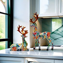 Juego de 2 piezas de venados decorativos, adornos para Navidad, Año Nuevo y bodas, figuras pequeñas para escritorio, hogar, sala y repisas de TV, accesorios creativos, regalo cálido para decorar el living