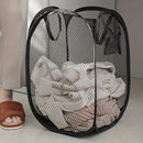 Cesto de lavandería de malla emergente grande con asas - Cesto plegable de estilo clásico para guardar ropa sucia en el baño, el dormitorio y la residencia - Cesto de lavandería ovalado duradero con múltiples componentes para varios tipos de habitaciones