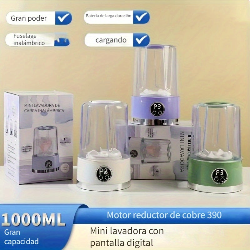 Mini lavadora portátil de calcetines y ropa interior recargable USB, sin necesidad de montaje, ideal para viajes, hogar o autocaravanas, diseño resistente y duradero, limpieza suave y no destructiva