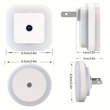 1 lámpara LED inteligente para la noche, luz nocturna para enchufar en la pared, se enciende y apaga automáticamente, ideal para dormitorio, baño, pasillo y cocina