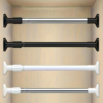 Barra para cortinas ajustable de 1 pieza, resistente y extensible sin taladrar, para ducha, clóset, ventana o toallero, accesorio para el hogar de metal y plástico