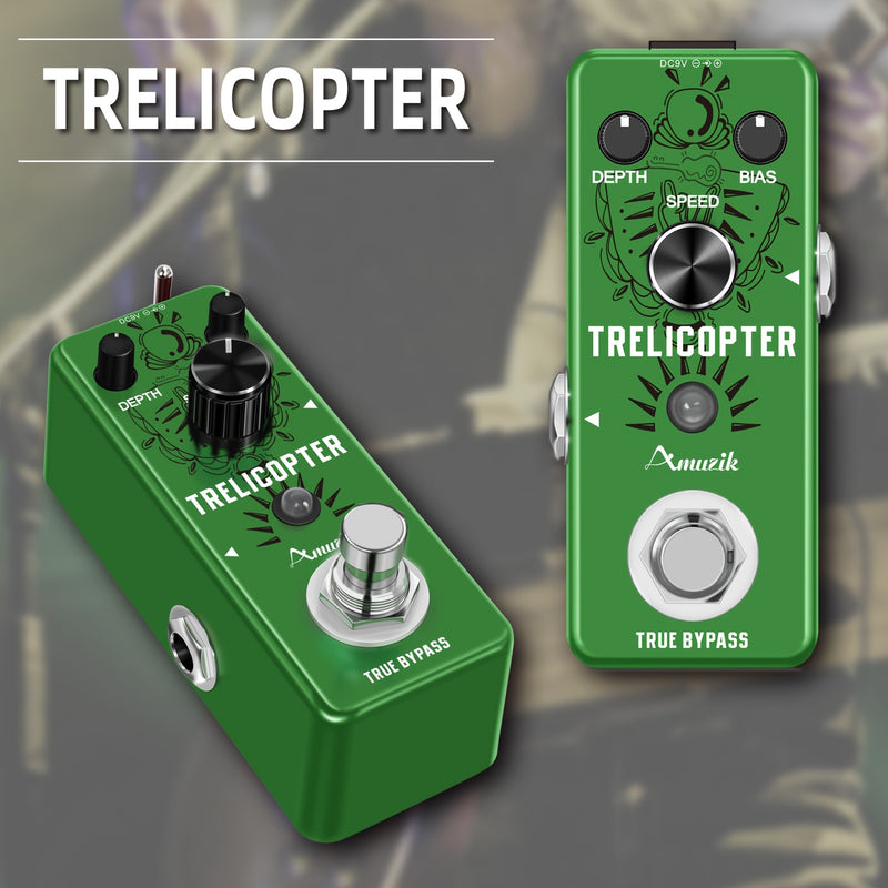 Pedal de trémolo clásico VSN, tono analógico para guitarra eléctrica y bajo, amplia capacidad de ajuste, pulsos suaves, mini aleación de aluminio, gris, true bypass.