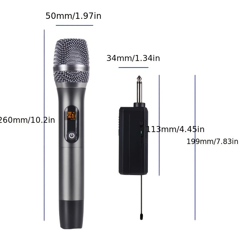 Juego de Micrófono Inalámbrico Profesional NXG - Sistema Dual UHF con Receptor USB, Batería Recargable de 1200mAh, Ideal para Karaoke, Escritorio, Presentaciones y Bodas