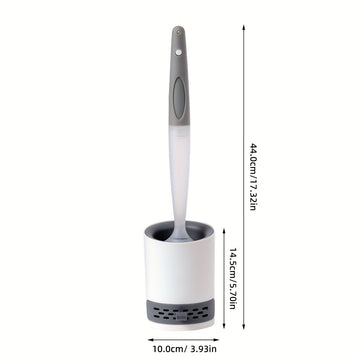 Cepillo de Inodoro de Silicona Fácil de Limpiar con Dispensador de Jabón - Mango Largo, Diseño Sin Esquinas Muertas para una Limpieza Eficiente del Baño