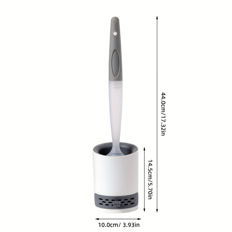 Cepillo de Inodoro de Silicona Fácil de Limpiar con Dispensador de Jabón - Mango Largo, Diseño Sin Esquinas Muertas para una Limpieza Eficiente del Baño