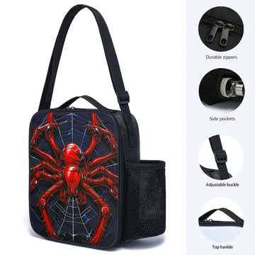 Bolsa de Almuerzo Araña, Tote Aislada para Trabajo, Viajes y Picnics, No Contacto con Comida, Vuelta al Colegio