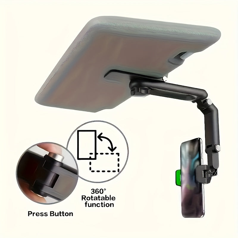 Soporte para teléfono móvil de parasol giratorio universal 360° para coche, soporte de navegación para automóviles, material duradero ABS, ajustable y adecuado para vehículos, cocinas y dormitorios