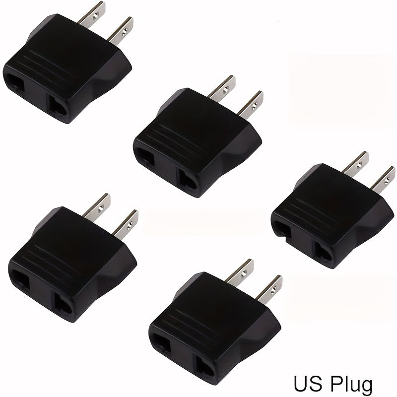 Adaptador de Energía para Viaje UE a EE.UU., 2 piezas/1 pieza, Adaptador de Enchufe de 2 Pines Convertidor de CA