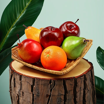 Juego de 6 piezas de frutas artificiales de alta simulación (manzana, pera, granada, naranja, limones), decoración para fiestas navideñas, cocina, hogar, modelos de frutas simuladas