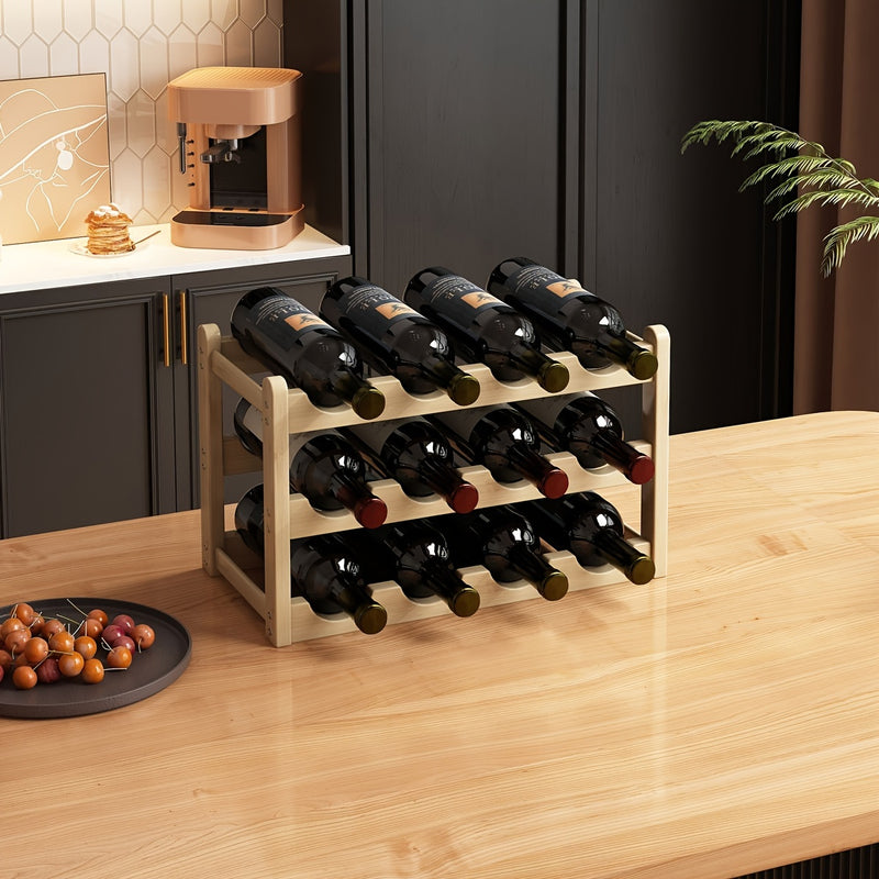 Un estante de vino de bambú para hacerlo uno mismo.