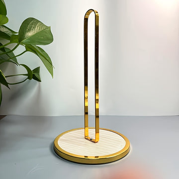 Soporte de papel de cocina elegante con base de bambú y soporte de papel de baño, organizador de encimeras, decoración de oficina, moderno, resistente, soporte de papel de baño.