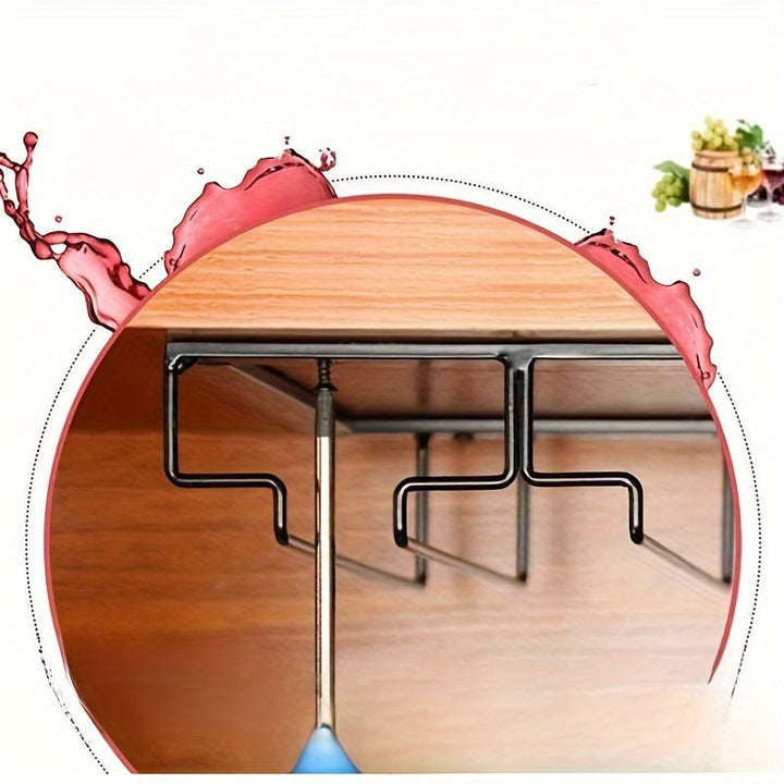 Soporte para Copas de Vino Invertido de Acero Inoxidable - Estante para Tazas de Cocina y Bar que Ahorra Espacio, Perfecto para Uso Doméstico y en Restaurantes