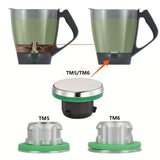 Tapa protectora de acero inoxidable para cuchilla y tazón principal, compatible con TM6/TM5, mayor capacidad, cocción lenta y mezcla sin romper ingredientes, accesorio para recipiente mezclador